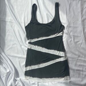 Bailey 44 Grey Tank Top with White Diagonal Stripes